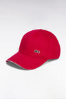 Fuchsia cotton twill cap with piped visor