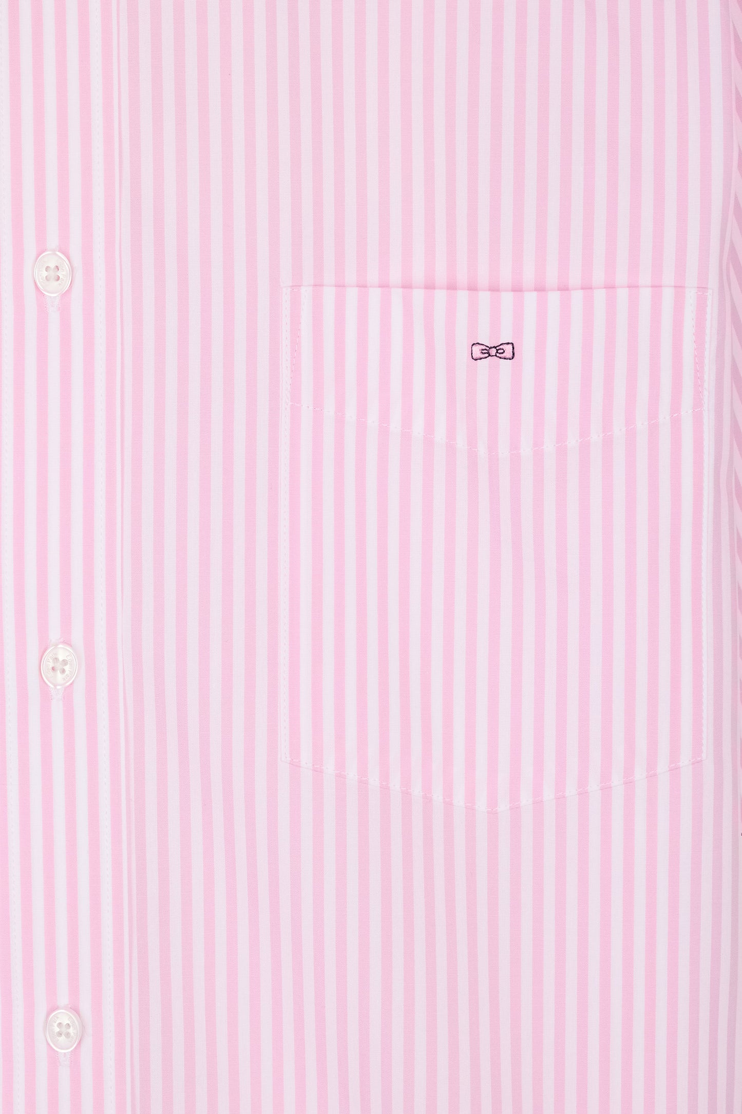 Chemise à manches courtes en coton rayé rose coupe droite