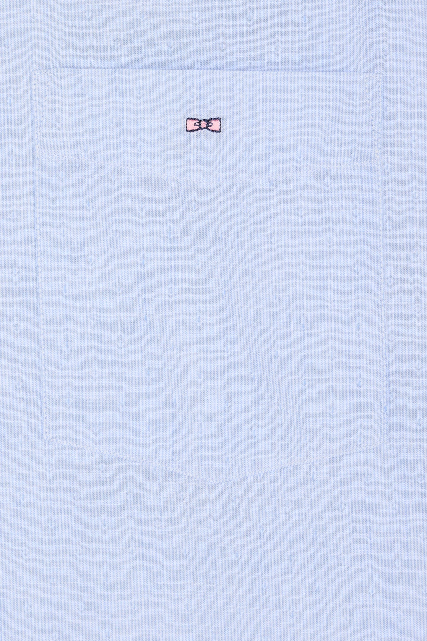 Chemise à manches courtes en coton ciel coupe droite