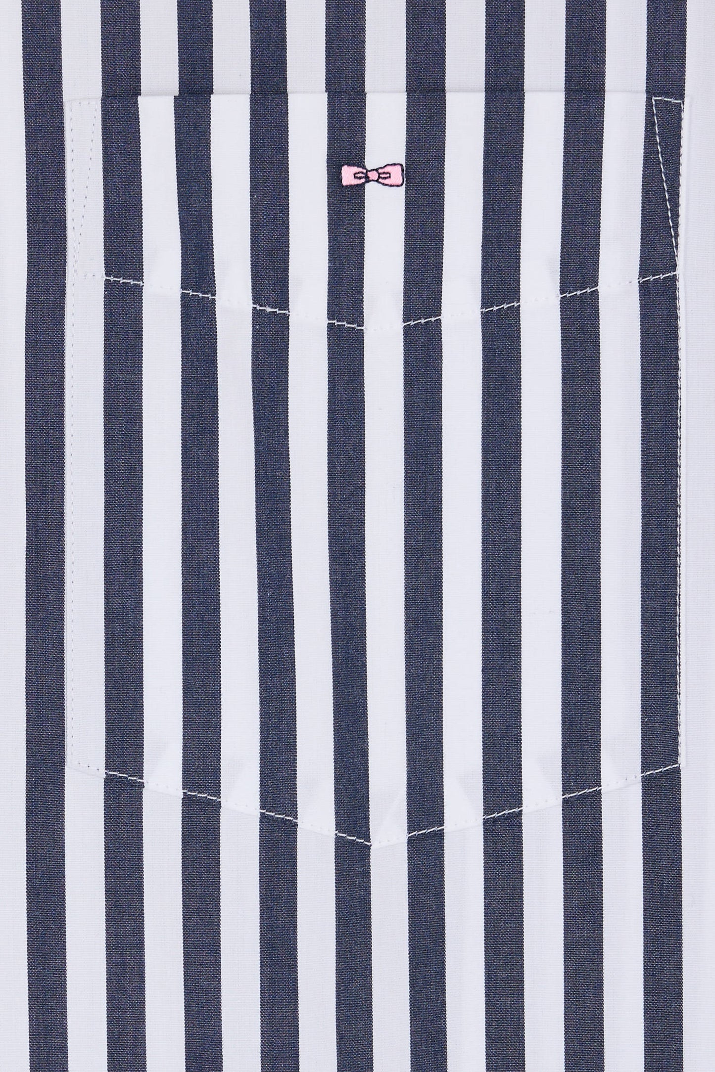 Straight-fit striped navy cotton shirt