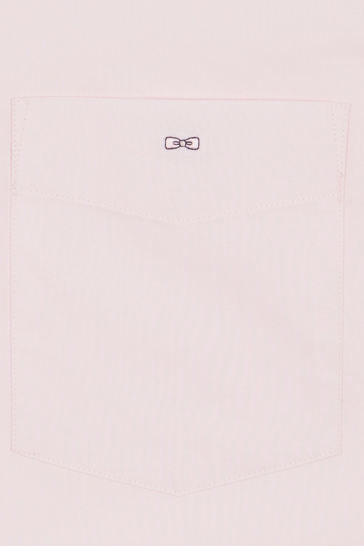 Straight-fit pink cotton shirt with navy elbow patches