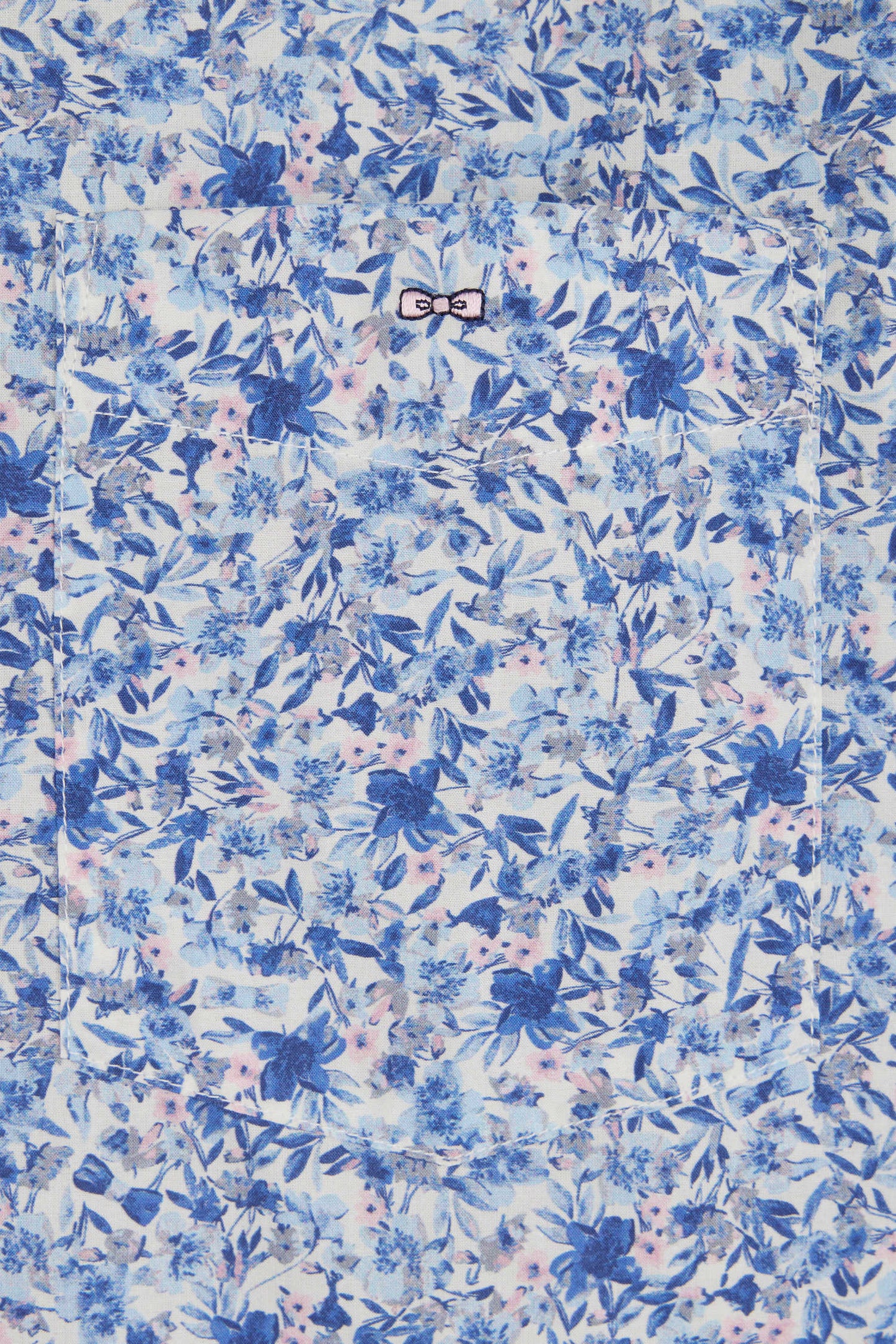 Straight-fit sky blue micro-patterned Pima cotton shirt