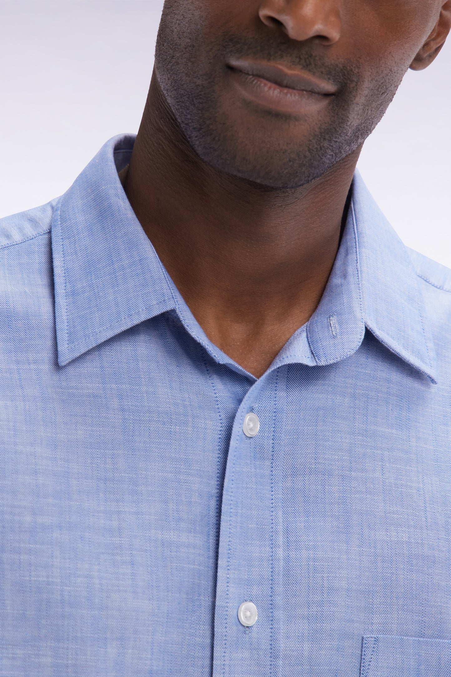 Grey cotton shirt with patch pocket