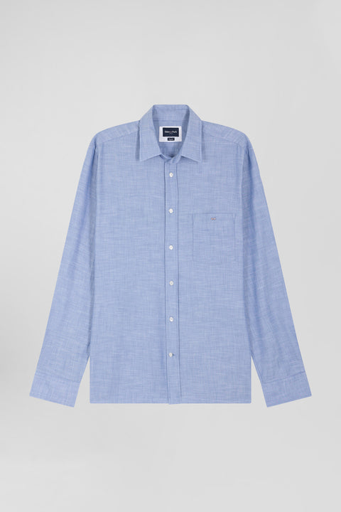 Grey cotton shirt with patch pocket - Image 2