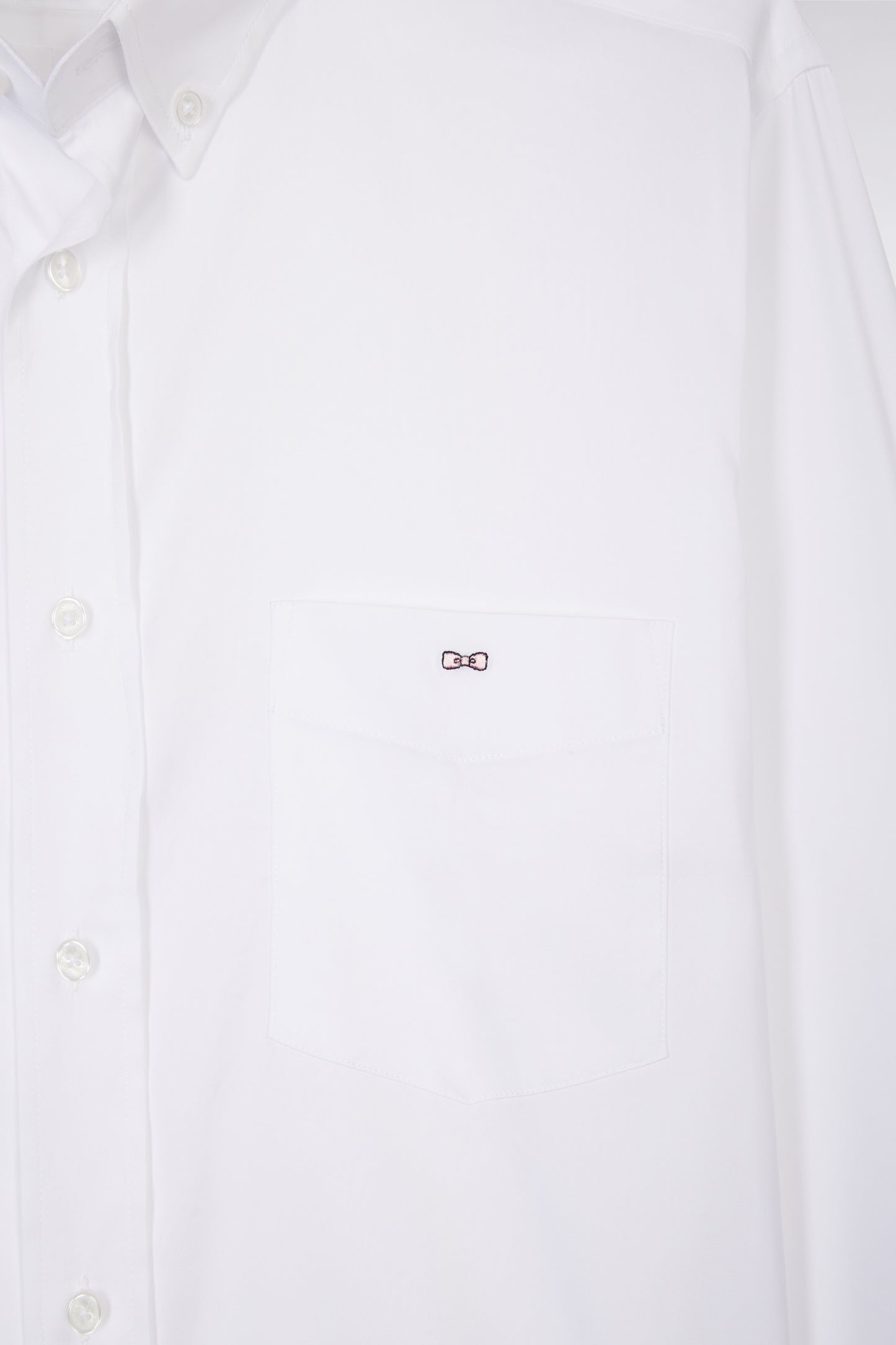 Straight-fit white cotton twill shirt