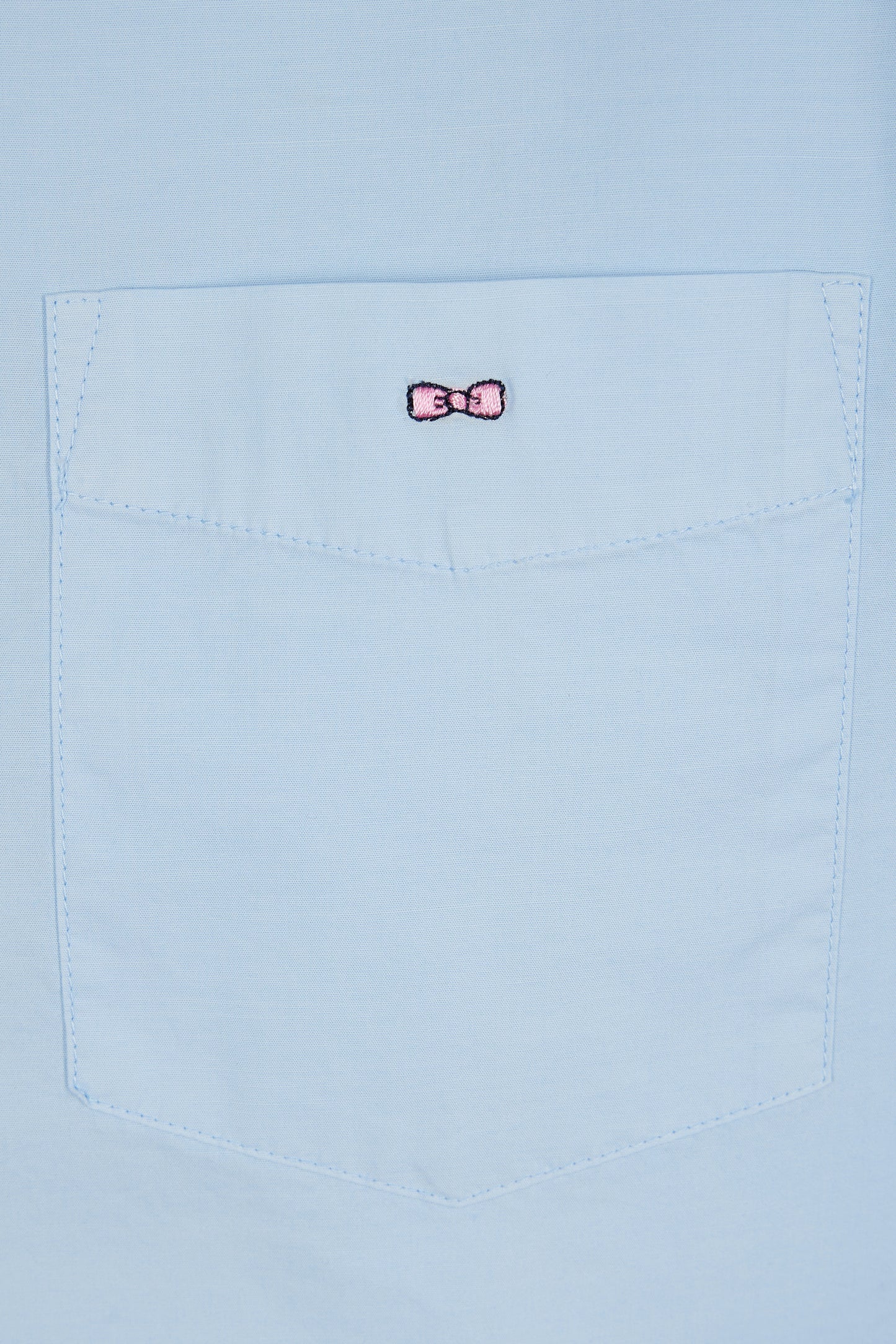 Straight-fit sky blue cotton twill shirt