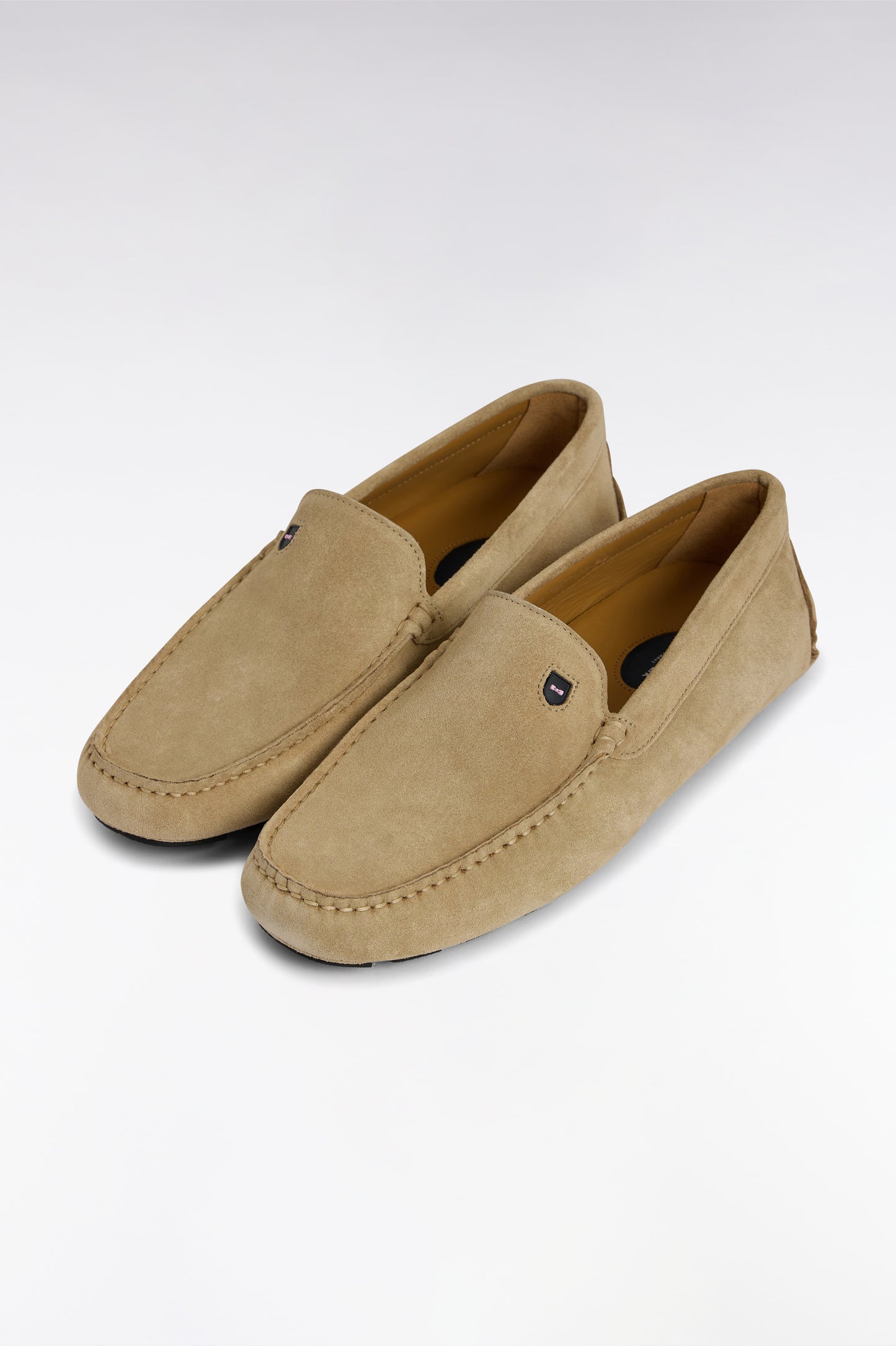 Brown suede leather loafers