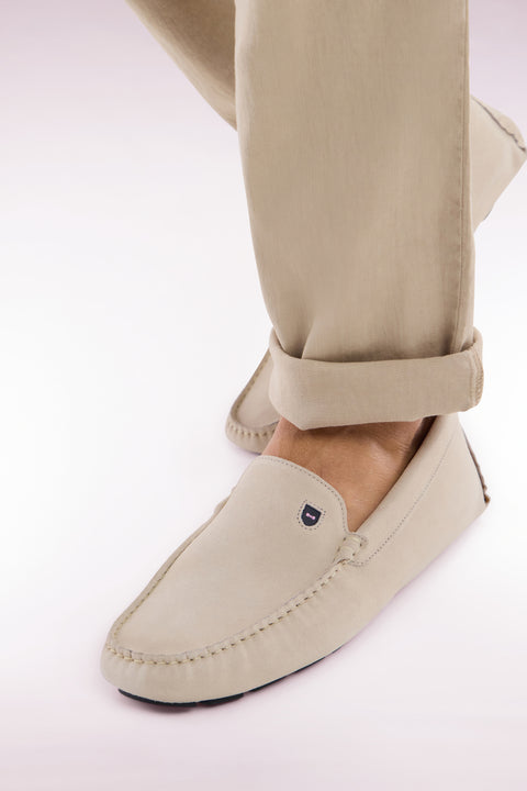 Mocassins en cuir suédé écrus - Image 2