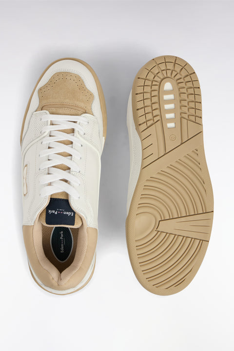 Sneakers EP10 en cuir blanches et beiges - Image 3