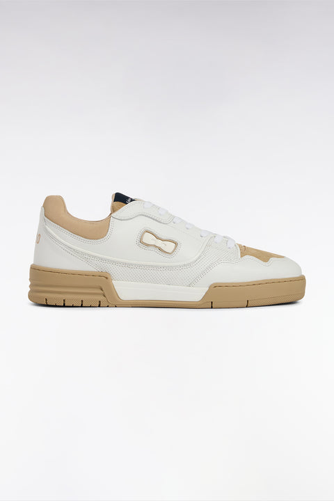 Sneakers EP10 en cuir blanches et beiges - Image 1