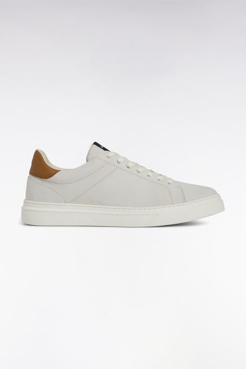White leather low-top sneakers - Image 1