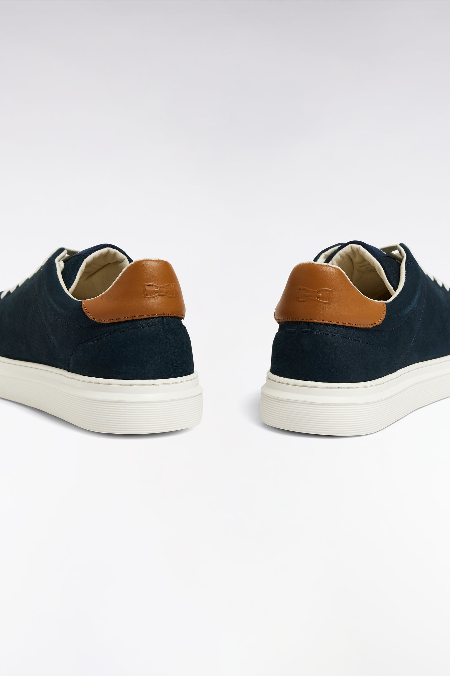 Navy leather low-top sneakers