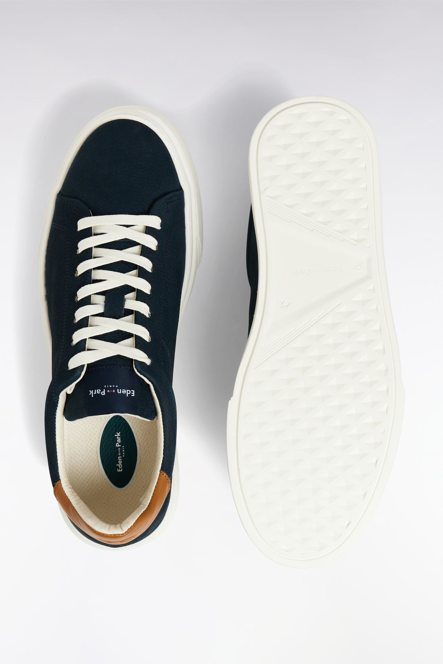 Navy leather low-top sneakers