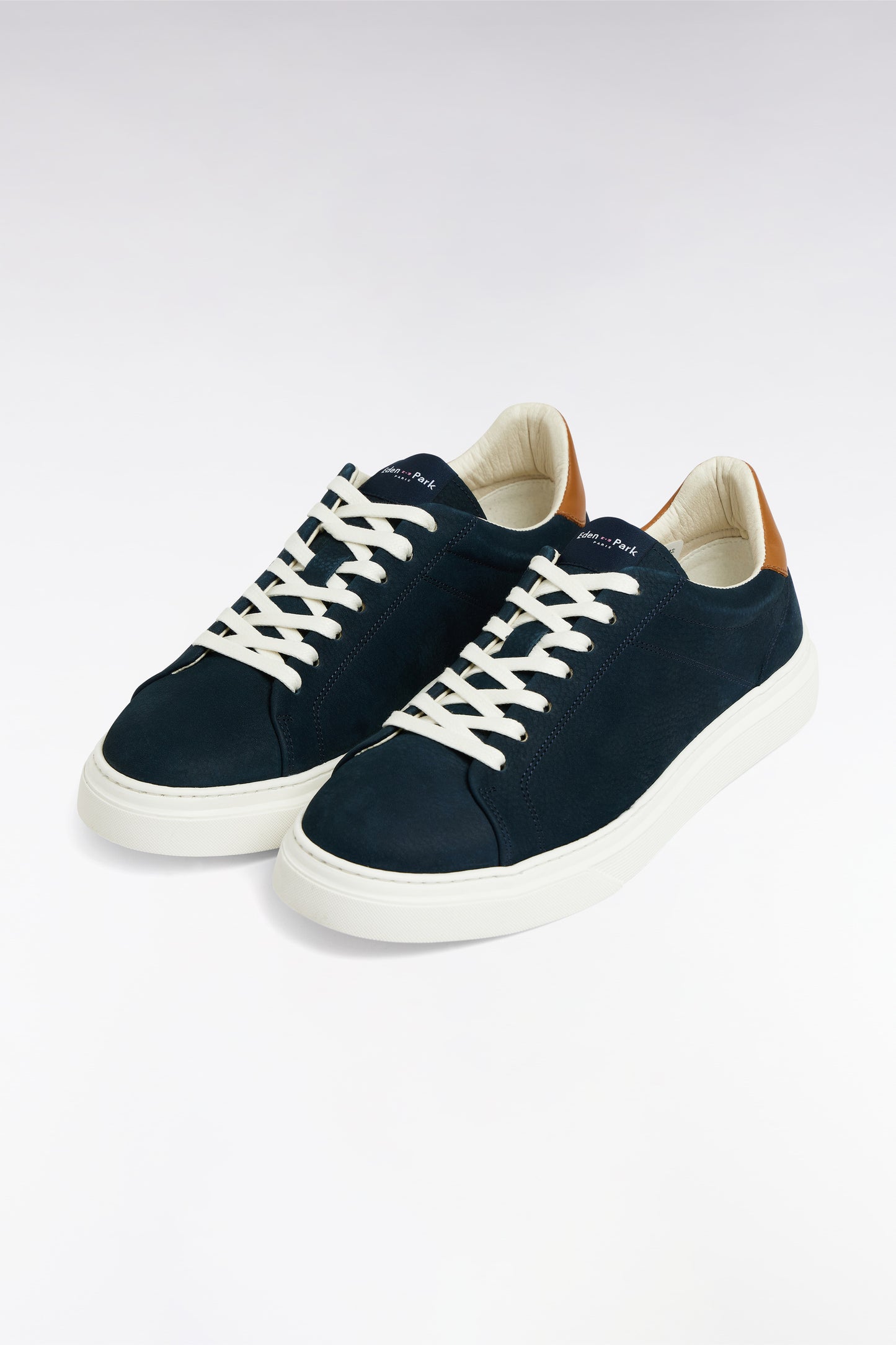 Navy leather low-top sneakers