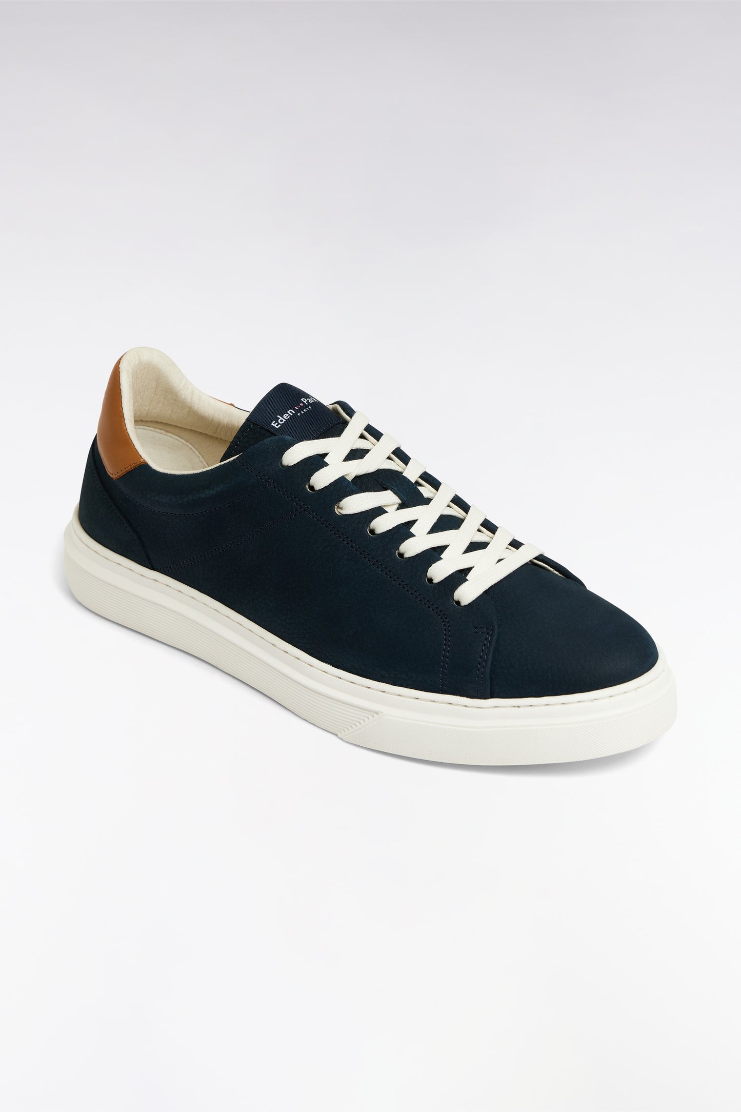 Navy leather low-top sneakers