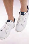 White leather low-top sneakers