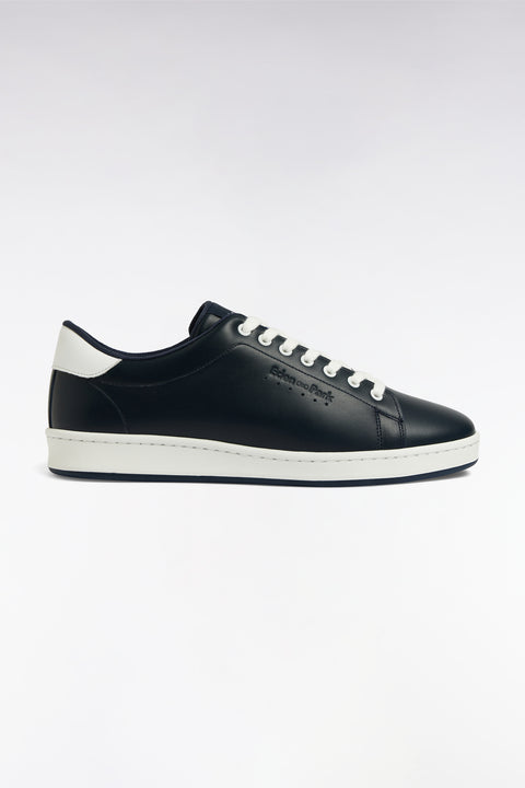 Black leather low-top sneakers - Image 1
