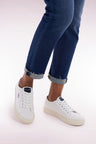 White cotton low-top sneakers
