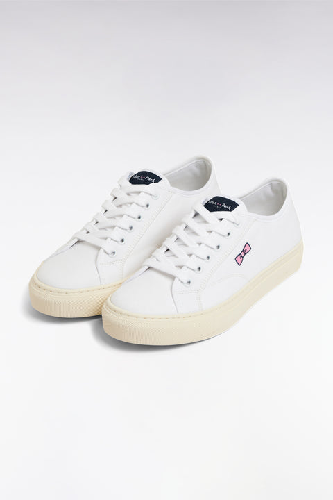 Navy cotton canvas low-top sneakers - Image 2