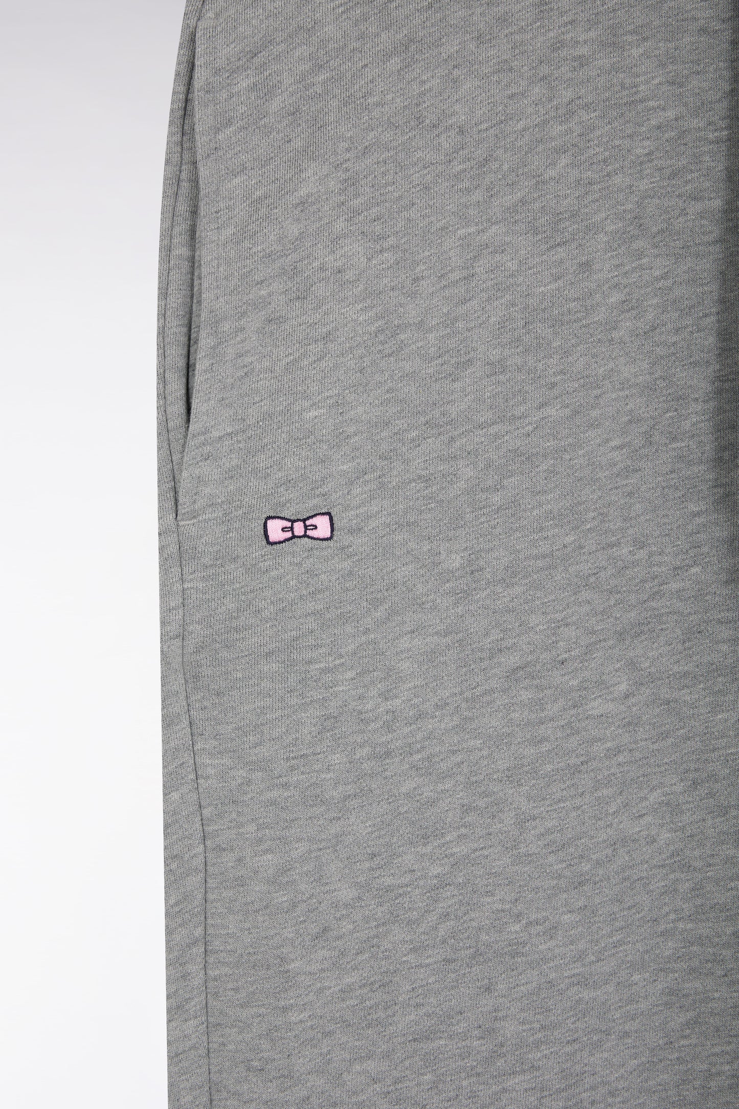 Grey straight-cut cotton fleece jogging shorts