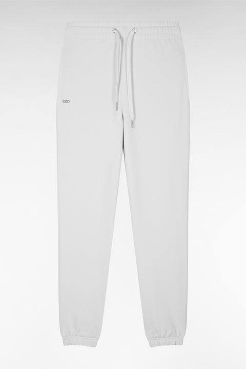 Jogging en molleton coton blanc coupe droite - Image 1