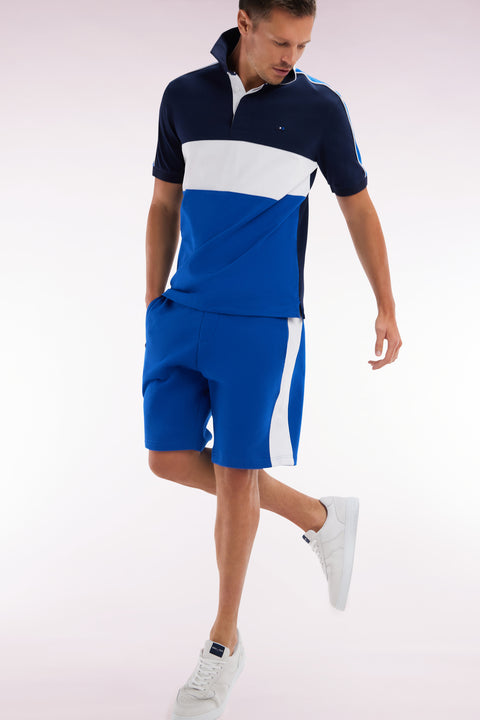 Straight cut and sew short-sleeved rugby jersey in navy cotton - Image 3