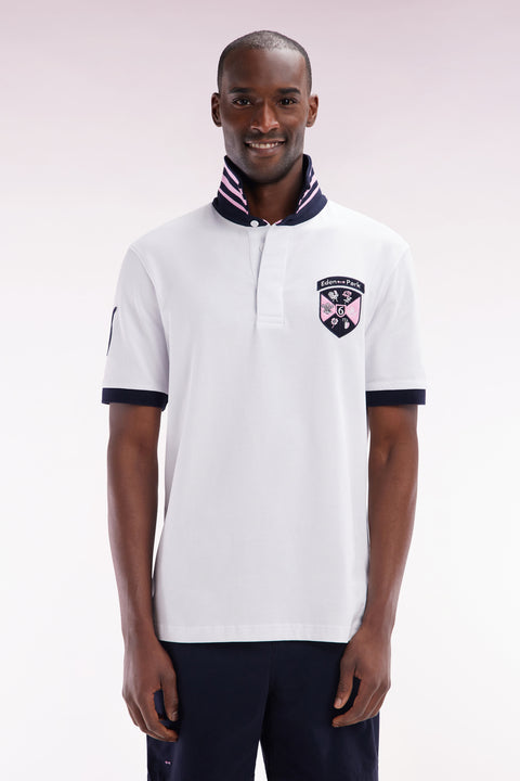 6 Nations straight-fit white short-sleeved rugby shirt - Image 1