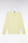 Straight-cut yellow Pima cotton long-sleeved rugby shirt