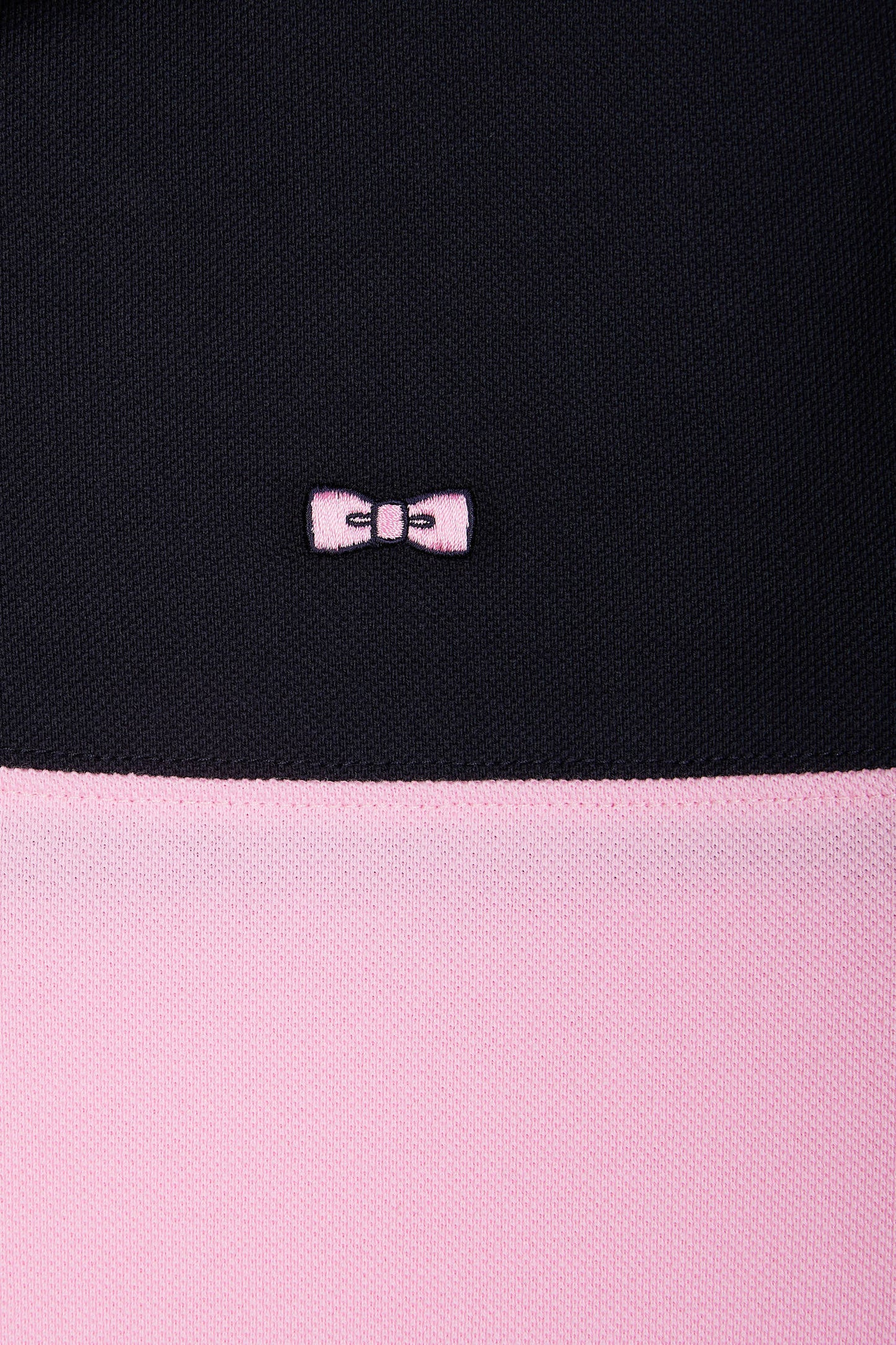 Straight-fit short-sleeved polo shirt in pink cotton piqué with jacquard collar