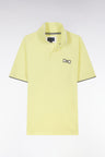 Polo à manches courtes en coton jaune broderie ton sur ton coupe décontractée