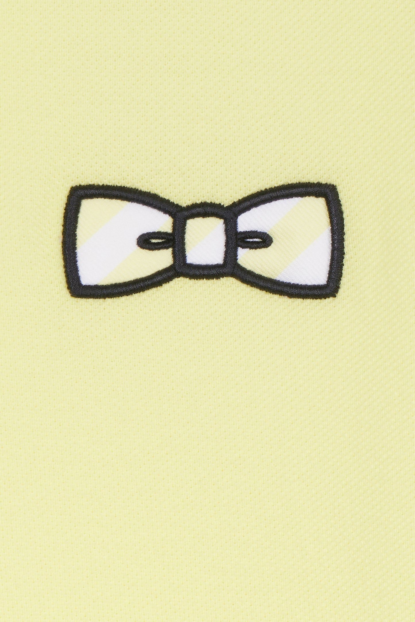 Relaxed-fit short-sleeved polo shirt in yellow cotton with tone-on-tone embroidery