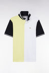 Relaxed-fit two-tone yellow and white short-sleeved cotton polo shirt