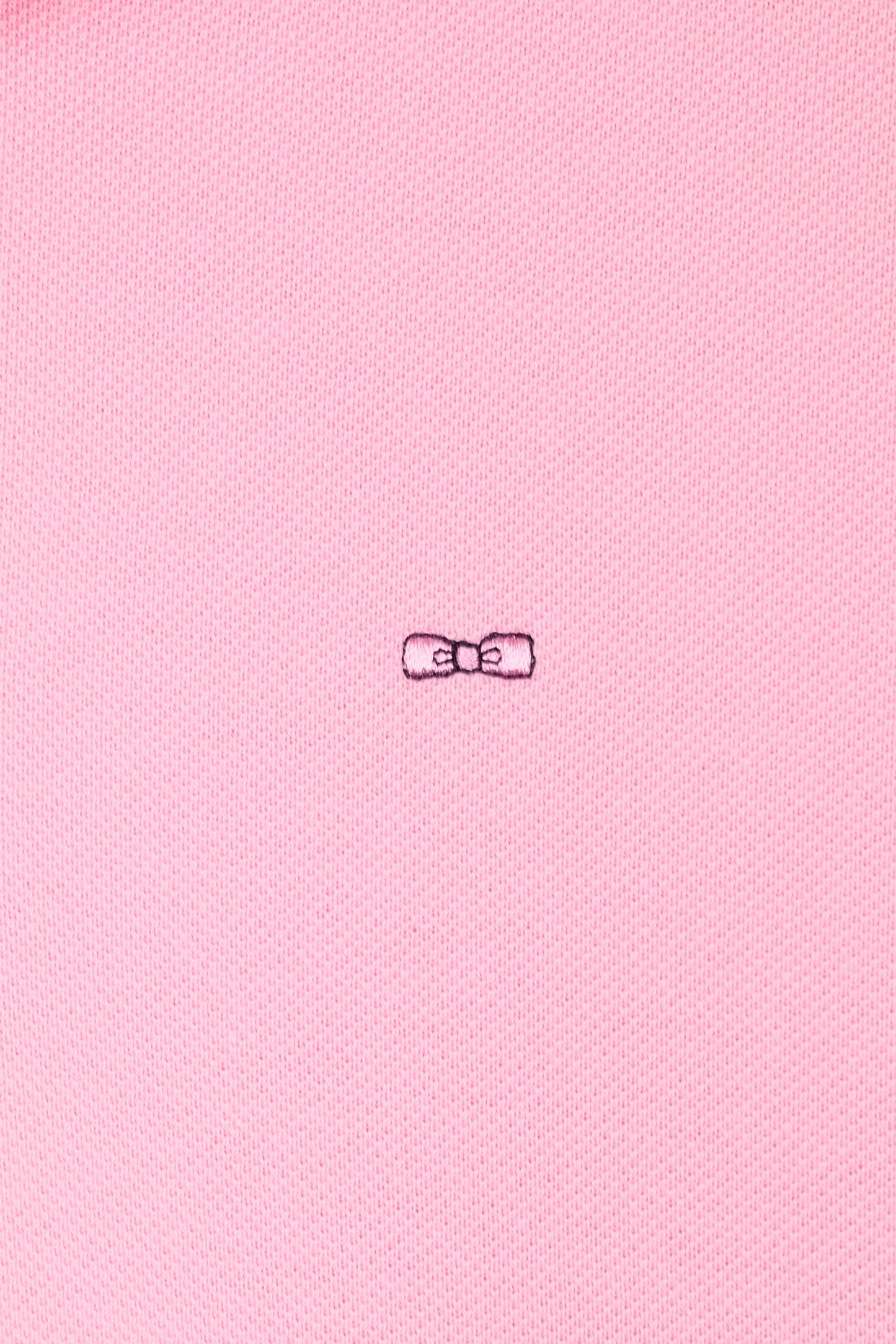 Straight-fit short-sleeved polo shirt in pink Pima cotton