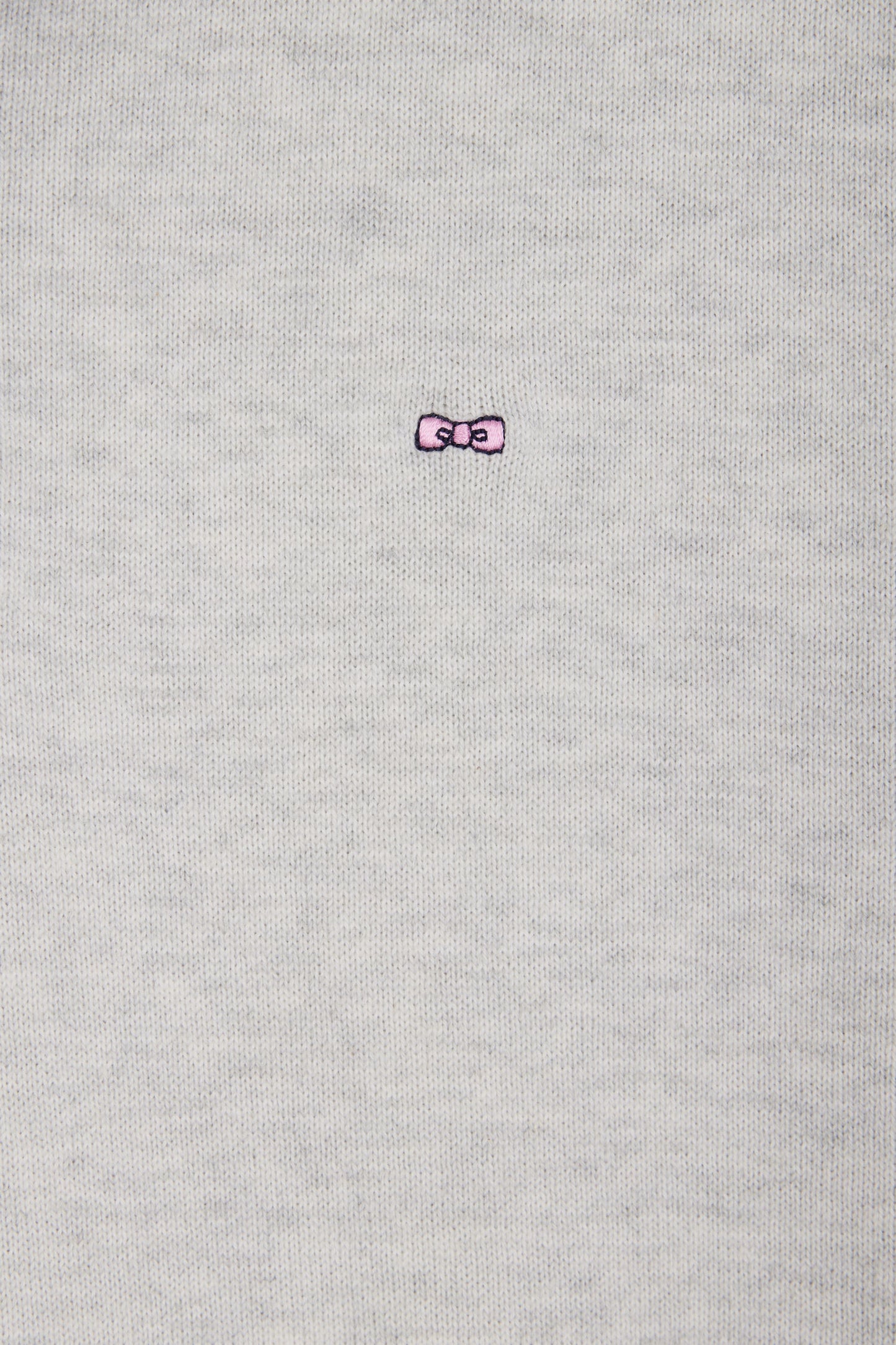 Straight-fit short-sleeved polo collar jumper in grey cotton
