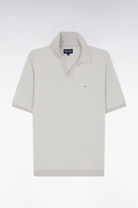 Straight-cut grey cotton polo neck jumper - Image 2