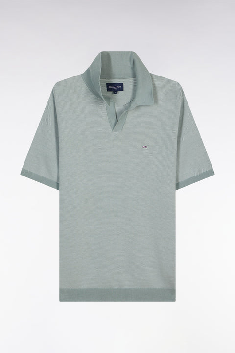 Straight-cut light grey cotton polo neck jumper - Image 2