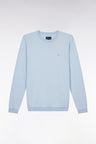 Pull en coton à col rond en coton ciel coupe droite