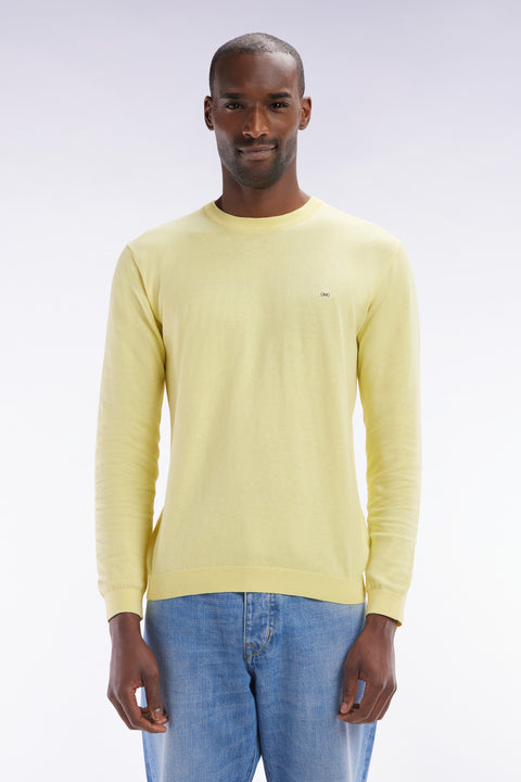 Straight-fit ivory cotton-silk blend crewneck jumper - Image 1
