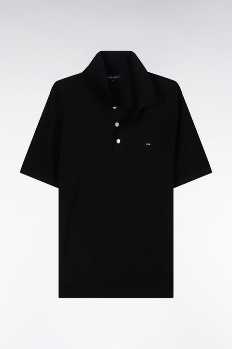 Straight-fit sleeveless black polo collar jumper - Image 2