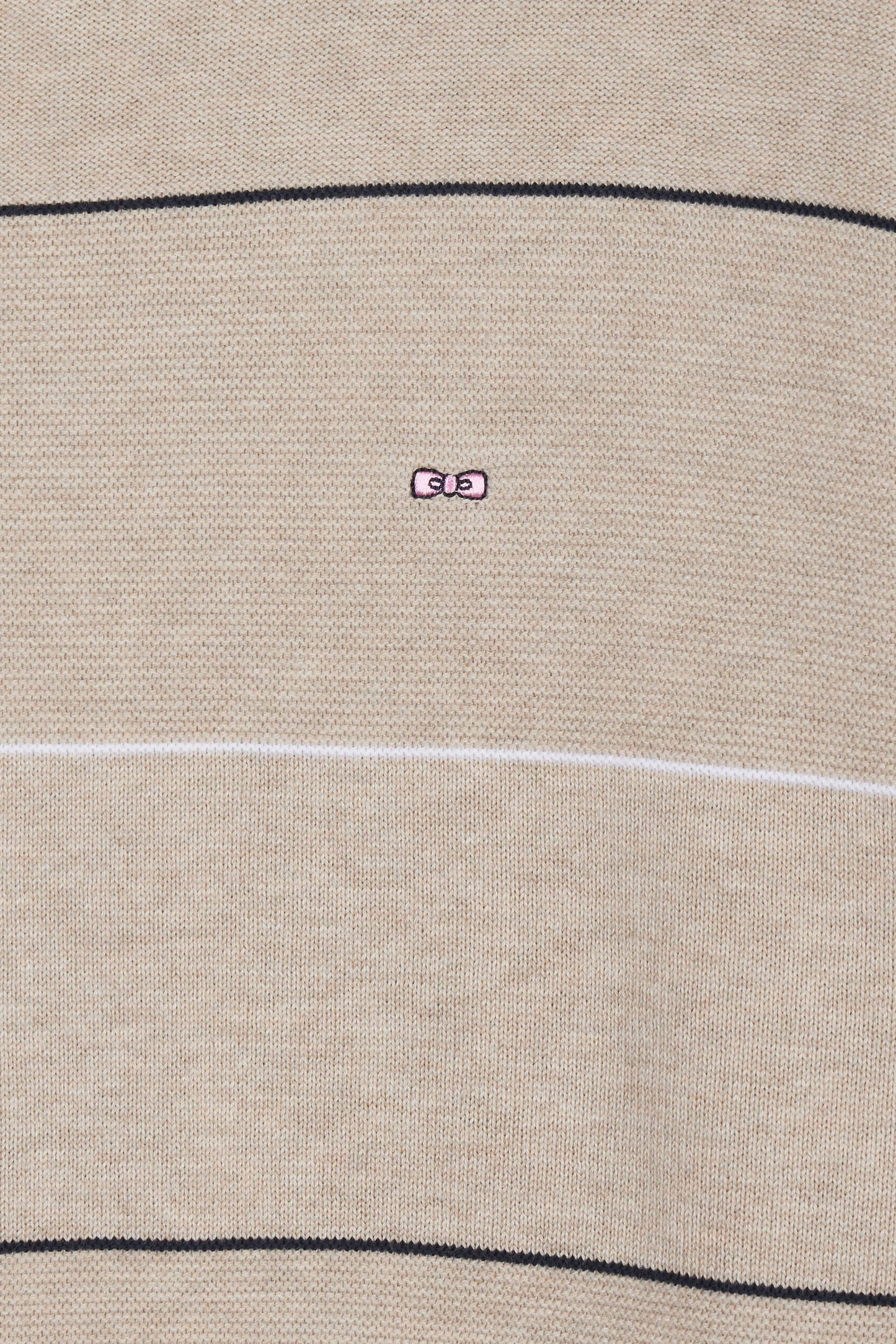 Round-neck beige cotton jumper