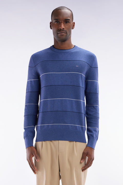 Round-neck blue cotton jumper - Image 1