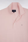 Straight-fit pink cotton-silk-blend polo neck jumper