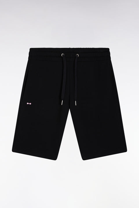Short en molleton coton noir coupe droite - Image 2
