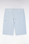 Relaxed fit sky blue cotton fleece shorts