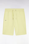 Relaxed fit yellow cotton fleece shorts