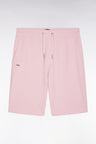 Relaxed fit pink cotton fleece shorts