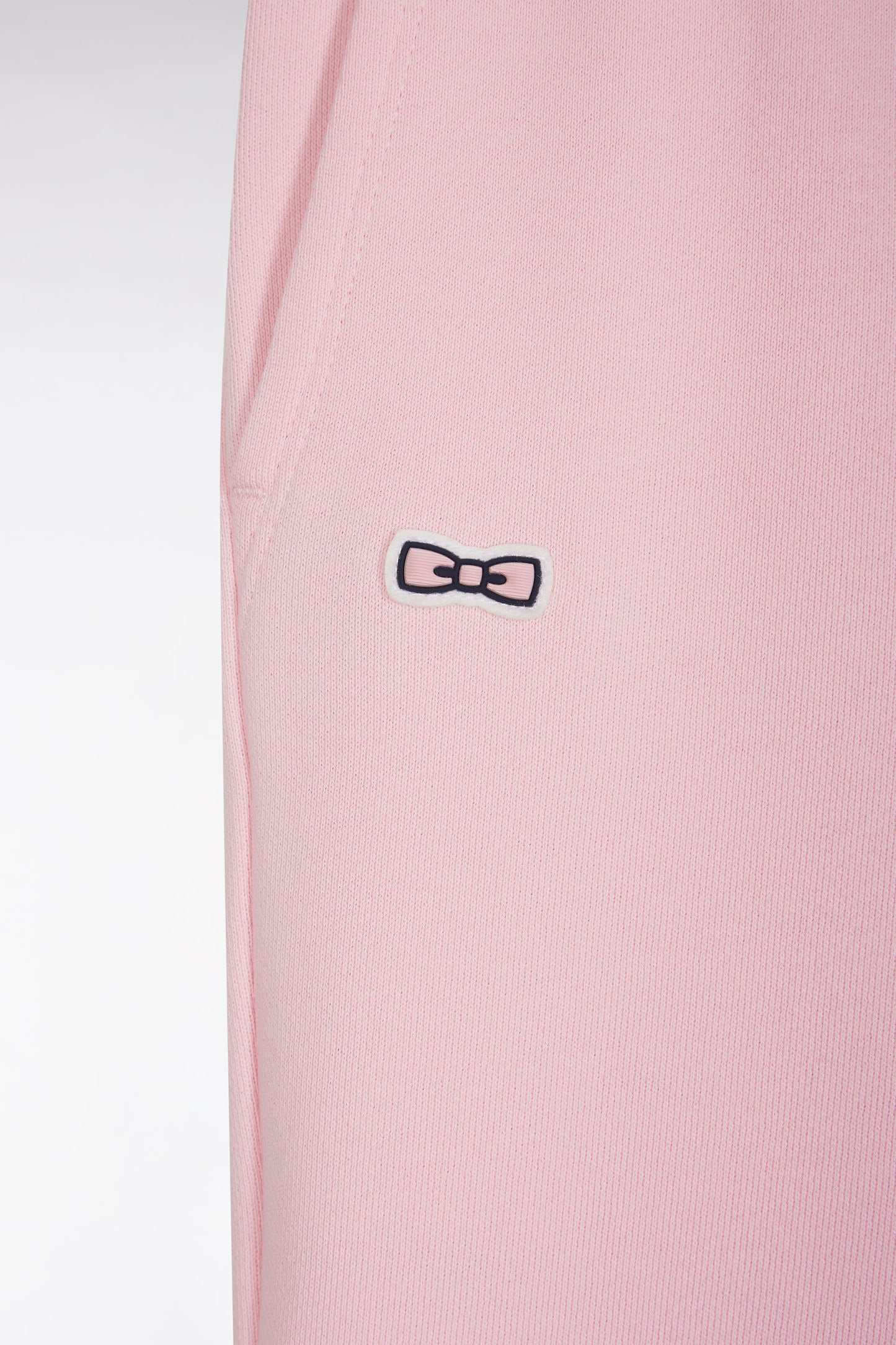 Relaxed fit pink cotton fleece shorts