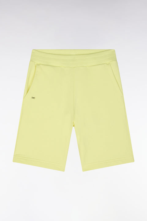 Short en molleton coton jaune coupe droite - Image 1