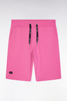 Relaxed-fit pink cotton fleece shorts