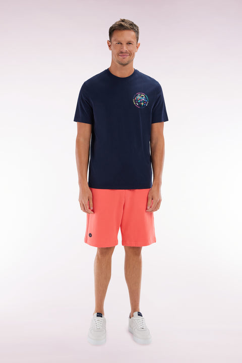 Relaxed-fit oral cotton fleece shorts - Image 1